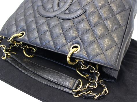 chanel black caviar leather modern chain tote bag|CHANEL .